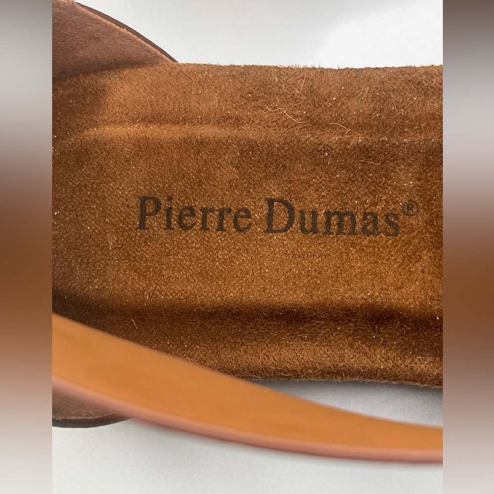 Pierre Dumas Women's Kori Faux Leather Dark Brown Flat Sandals Size 9 - Picture 3 of 14